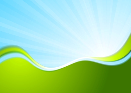 Blue and green wavy abstract background. Vector designのイラスト素材