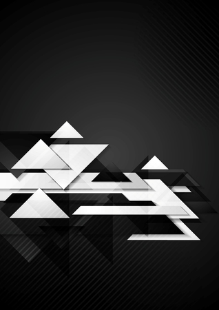 Dark hi-tech geometric background with triangles. Vector designのイラスト素材