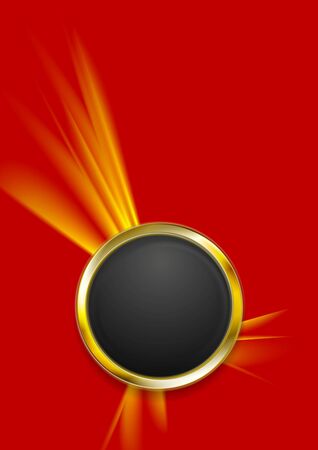 Abstract tech background with golden circle shape. Vector illustrationのイラスト素材