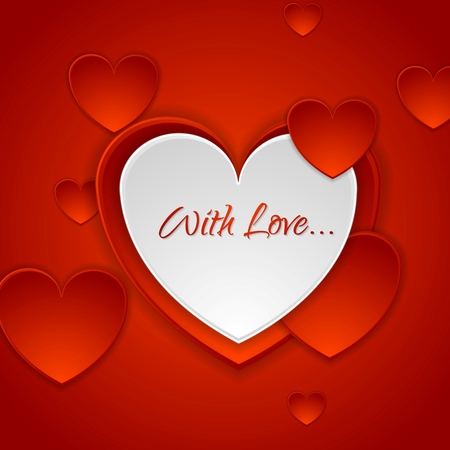 Red romance background with heartsのイラスト素材