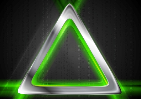 Metal background and green glowing light. Vector designのイラスト素材