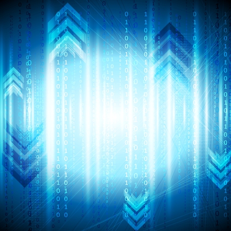 Shiny blue tech abstract background. Vector designのイラスト素材