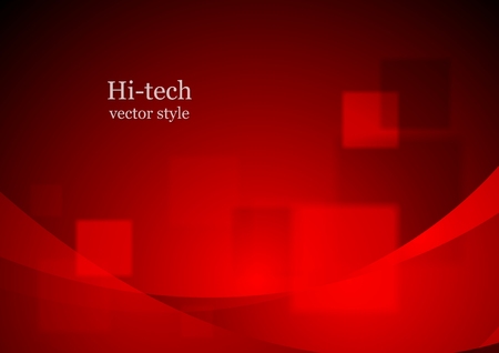 Red tech wavy background. Vector designのイラスト素材