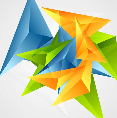 Bright triangle shapes abstract background. Vector designのイラスト素材