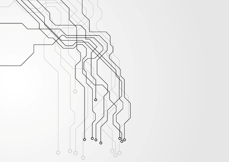 Grey hi-tech circuit board background. Vector designのイラスト素材