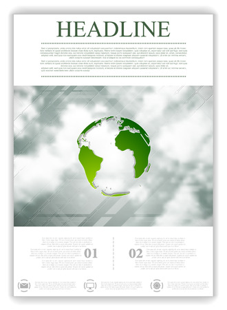 Eco globe on sky background.のイラスト素材