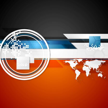 Abstract tech flat background.のイラスト素材