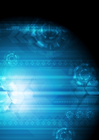Abstract dark blue tech background. Vector designのイラスト素材