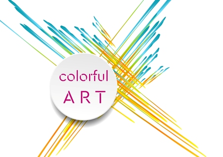 Colorful art background with circle and stripes. Vector bright designのイラスト素材