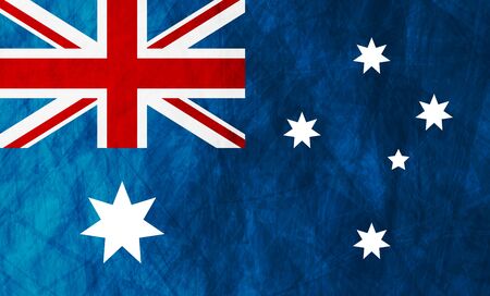 Grunge illustration of Australian flag. Vector backgroundのイラスト素材