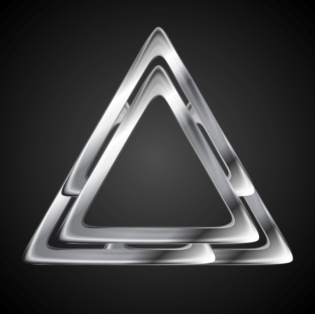Abstract metallic triangle logo design template. Vector backgroundのイラスト素材