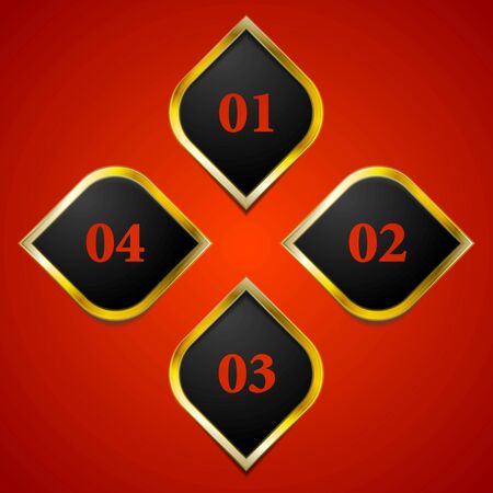 Abstract golden rhombuses. Vector bright infographic backgroundのイラスト素材