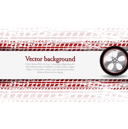 Wheel and grunge tire track. Abstract corpoate background. Vector designのイラスト素材