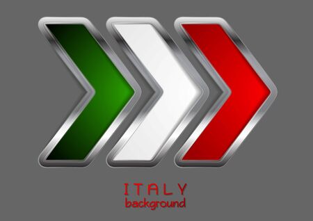 Abstract modern metallic arrow. Italian colors. Vector backgroundのイラスト素材