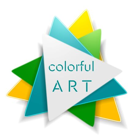 Abstract bright triangle logo design. Vector backgroundのイラスト素材