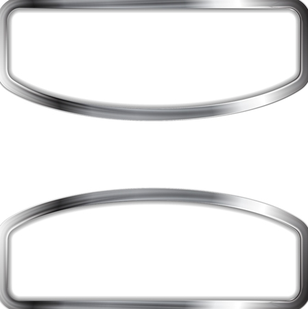 Abstract metal silver frame modern background. Vector designのイラスト素材