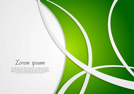 Abstract wavy corporate green background. Vector designのイラスト素材