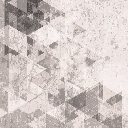 Grunge retro tech background. Triangles pattern. Vector designのイラスト素材
