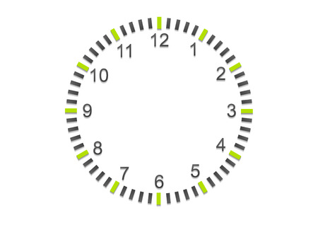 Abstract minimal clock on white wallのイラスト素材