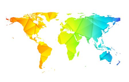 Low poly world earth map abstract background. Vector designのイラスト素材