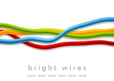 Isolated bright abstract wires on white background. Tech vector designのイラスト素材