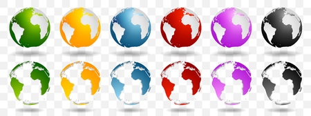Bright earth globes design. Vector backgroundのイラスト素材