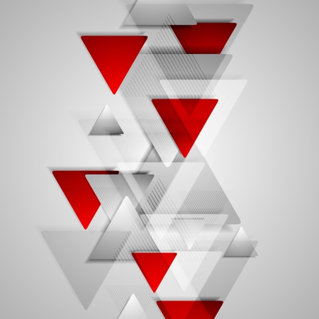Corporate geometric background with grey and red triangles. Vector design illustrationのイラスト素材
