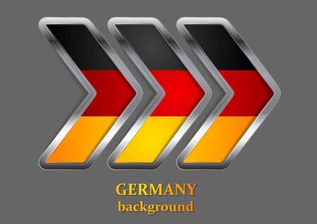 Abstract modern metallic arrow. German colors. Vector backgroundのイラスト素材