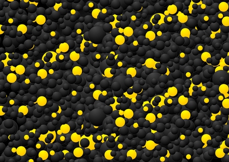 Black and yellow contrast circles design. Vector backgroundのイラスト素材