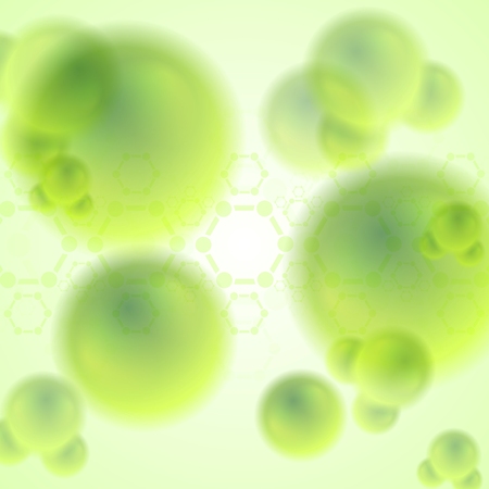 Green abstract molecules biology background. Vector designのイラスト素材