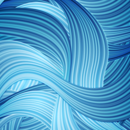 Blue striped waves abstract pattern design. Vector backgroundのイラスト素材