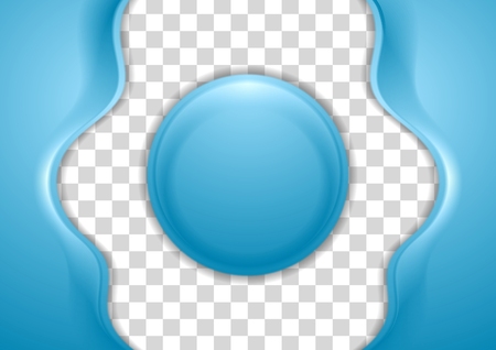 Bright wavy flyer with circle. Vector blue designのイラスト素材