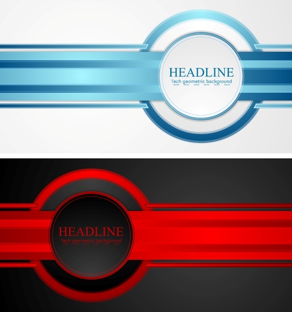 Abstract tech corporate banners. Vector designのイラスト素材