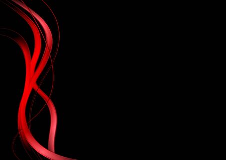 Red waves on black background. Vector designのイラスト素材