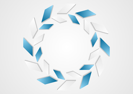 Tech geometric blue white logo design. Vector backgroundのイラスト素材