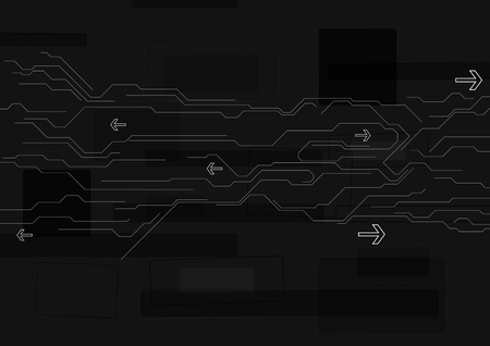 Abstract black technology vector drawing backgroundのイラスト素材