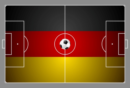Bright soccer background with ball. German colors football field. Vector designのイラスト素材