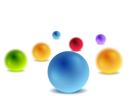 Bright 3d balls on white for infographic design. Vector illustrationのイラスト素材