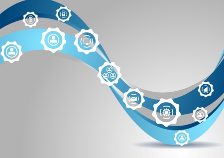 Bright wavy tech background. Corporate vector designのイラスト素材