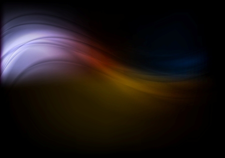 Bright smooth waves on black background.のイラスト素材