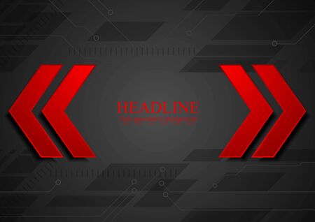 Abstract geometric corporate background with red arrows. Vector designのイラスト素材