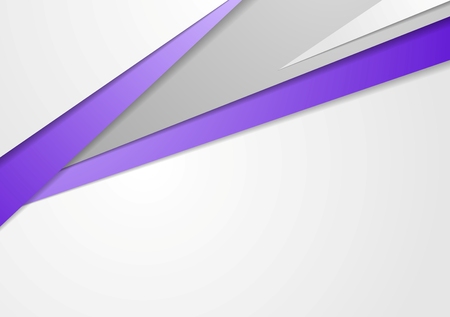 Tech brochure design with purple color stripes. Vector corporate style abstract grey backgroundのイラスト素材