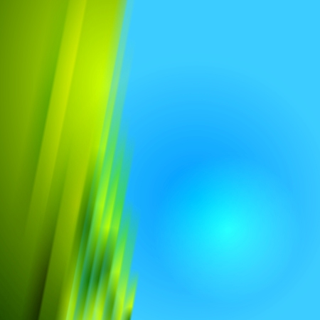 Green blurred stripes on blue bright background. Vector abstract graphic designのイラスト素材