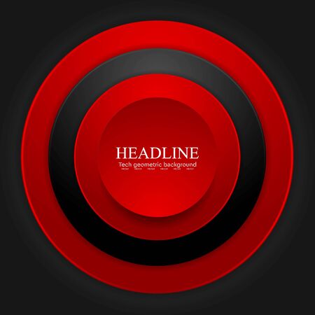 Abstract corporate red black circles design. backgroundのイラスト素材