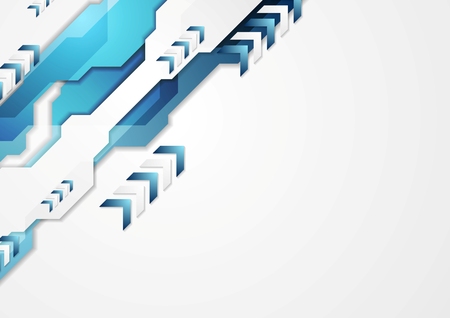 Blue hi-tech corporate design with arrows. Vector background illustrationのイラスト素材