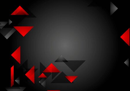 Dark red black tech geometric background. Vector designのイラスト素材