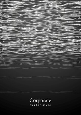 Abstract white curved lines on black background. Vector minimal concept graphic designのイラスト素材