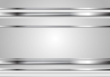 Minimal tech metallic abstract elegant background. Silver metal stripes on grey backdrop. Hi-tech metallic illustrationのイラスト素材