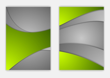 Abstract green grey wavy corporate design template.のイラスト素材