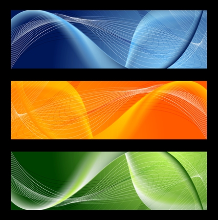 Bright abstract wavy banners. Vector design templateのイラスト素材